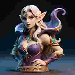 Majestic Fantasy Elven Character 100mm Bust