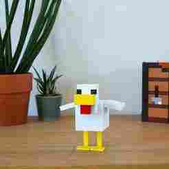 Minecraft Articulated Chicken - 3MF Multipart File