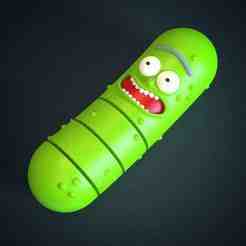 🥒 Multicolor Pickle Rick Articulated Keychain