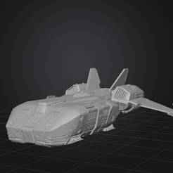 Dropship with articulated side doors / Nave de película con puertas laterales articuladas / Dropship with articulated side doors.