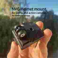 NVG Helmet mount for GoPro and action cameras. No screws version. Ops Core helmet and shroud compatible.