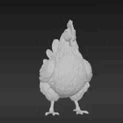 Proud Barnyard Fowl Model - Lifelike Rooster's Partner Sculpture