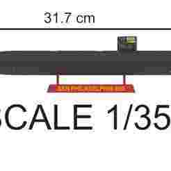 SUBMARINE USS PHILADELPHIA SSN 690  - 1/350 High Quality