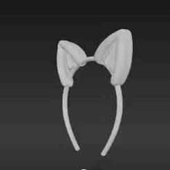 Subtle Feline Headband | Glossy Black Band with Pink Inner Ears for Adult Wear