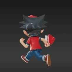 Anime Explorer in Running Pose – Confident Hero STL Figurine