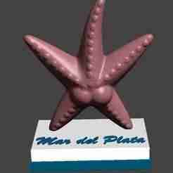 MAR DEL PLATA STARFISH KEYCHAIN AND TROPHY