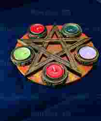 WICCAN PENTAGRAM TEALIGHT MUMLUK