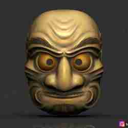 Japanese Kumasaka Mask - Noh Mask - oni Mask - Halloween Cosplay 3D print model