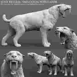 Smilodon populator, Saber-Toothed Tiger (roaring)