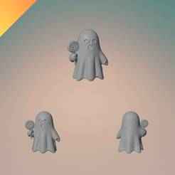 Ghost with Lollipop Halloween Decoration – STL and GLB Files for 3D Printing