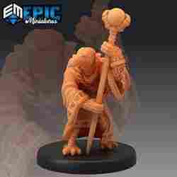 Birdfolk Wizard Old / Bird Sorcerer / Raven Folk Magician / Hooded Tengu