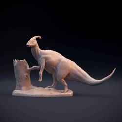Parasaurolophus walkeri leaning -  herbivore dinosaur